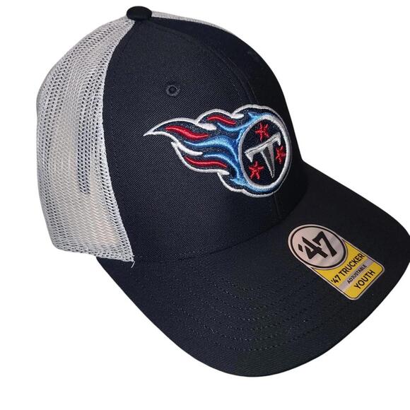 Youth Adjustable Trucker Cap - Tennessee Titans 47 Brand - Picture 6 of 9